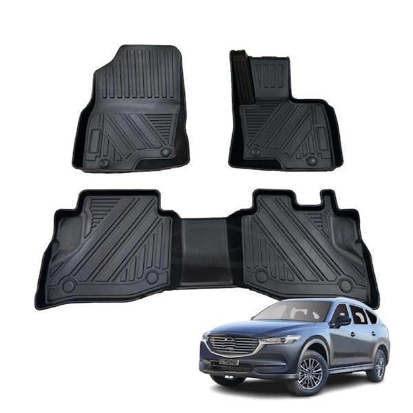 3D All-Weather Floor Mats set Fit Mazda CX-8 CX8 2018-2025