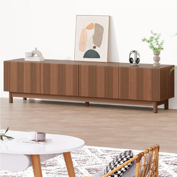 ALFORDSON TV Cabinet Entertainment Unit Stand 180cm Storage Shelves Walnut