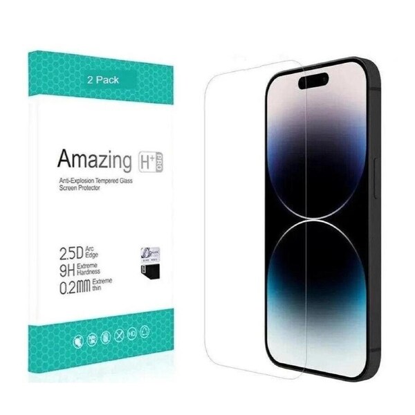 2 PCS For iPhone 14 Plus / 13 Pro Max Tempered Glass Screen Protector Flim Case Friendly 9H Hardness for Apple (2023) - Clear