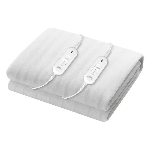 King Size Electric Blanket Polyester Heated Underlay Dual Control 3 Heat Setting