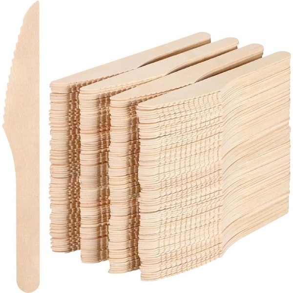 2400pcs 16cm Disposable Wooden Knives Knife Eco Friendly Cutlery Extra Strong Bulk