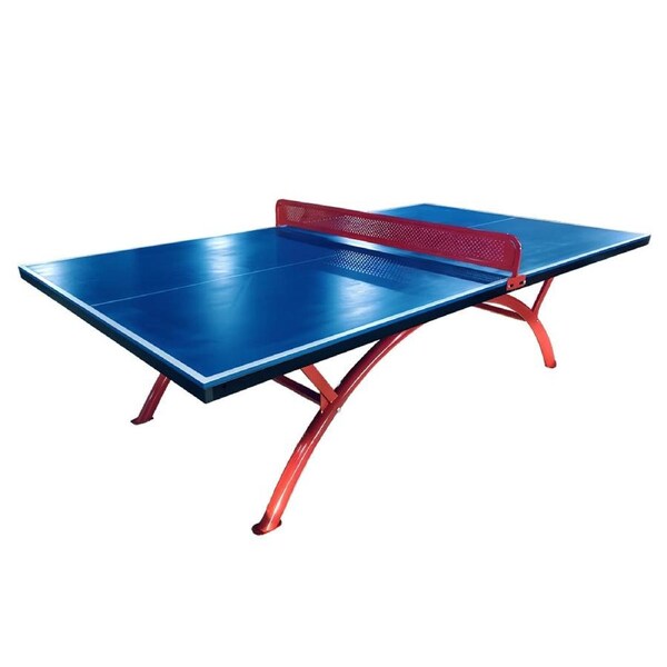 Eeeza Outdoor Table Tennis Table with Waterproof SMC Surface and Stable Arch Legs for Outdoor, Blue