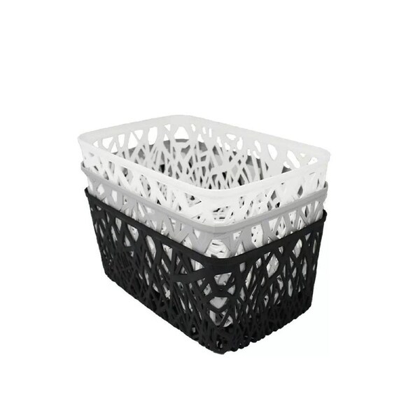 12x Storage Basket Container Box Organiser Toy Bin Bag Kitchen Food Holder Small