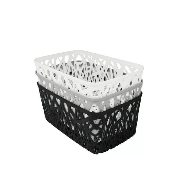 6x Storage Basket Container Box Organiser Toy Bin Bag Kitchen Food Holder Small