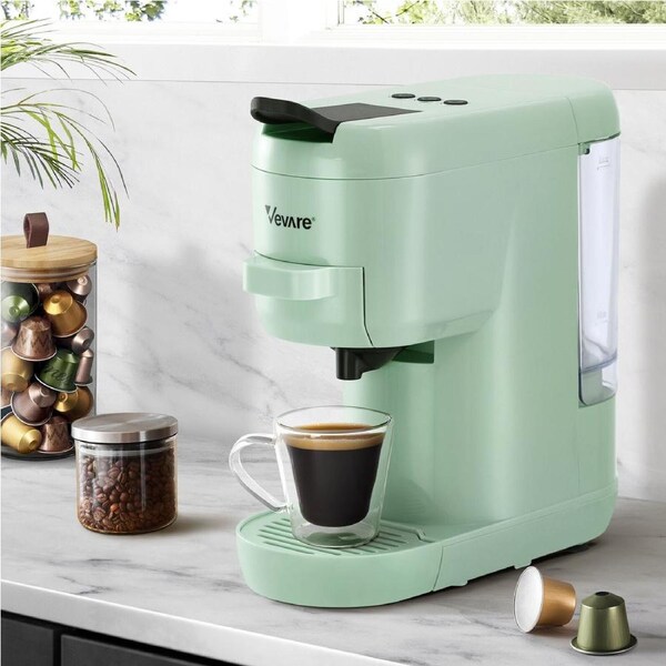 Vevare Capsule Coffee Machine 19 Bars 3 in 1 Espresso Nespresso/Dolce-Gusto Maker Mint