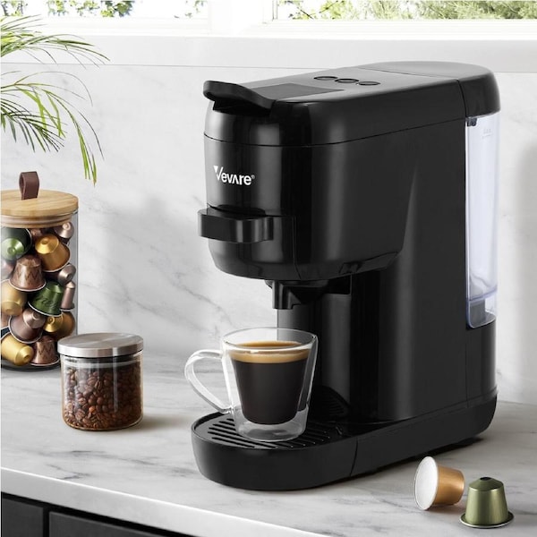 Vevare Capsule Coffee Machine 19 Bars 3 in 1 Espresso Nespresso Dolce-Gusto Maker Black