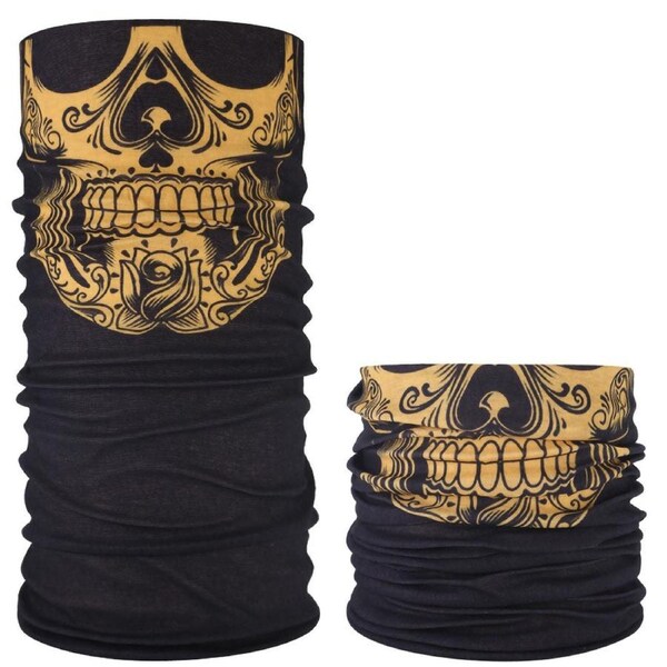 Gold Skull Riding Face Tubes Neck Scarves