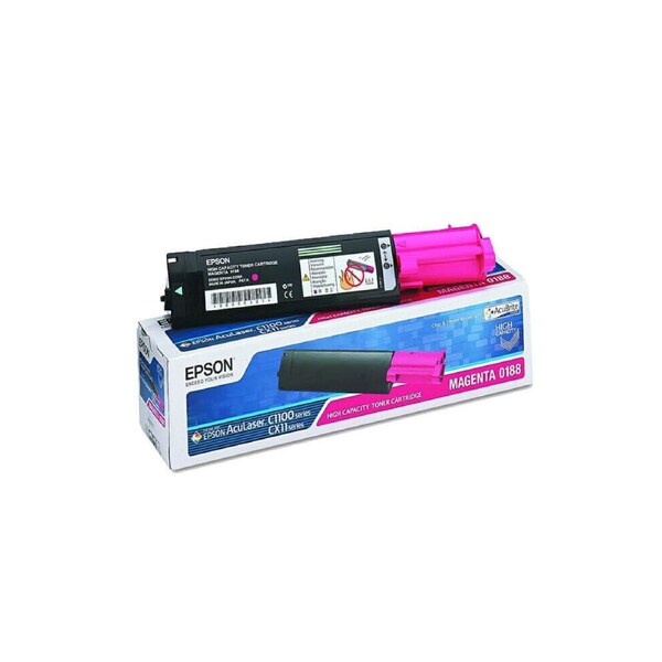 Genuine Epson Magenta 0188 High Capacity Toner Cartridge for AcuLaser C1100/CX11 Printers