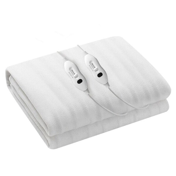 Queen Size Electric Blanket Polyester Fitted Heated Bed Cover 3 Heat Settings Wh