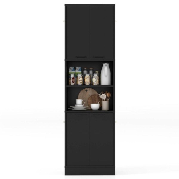 Costway 1.9M Bathroom Cabinet Kitchen Pantry Cupboard w/2 Double-door Cabinets & Storage Shelves Buffet Sideboard