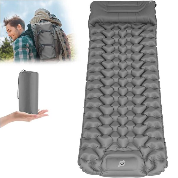 Advwin Inflatable Camping Sleeping Mattress Pad Single, Grey