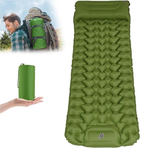 Advwin Inflatable Camping Sleeping Mattress Pad Single, Green