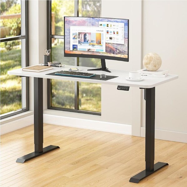Advwin Electric Standing Desk Height Adjustable Sit Stand Desk with Memory Lifting 120cm White & Black