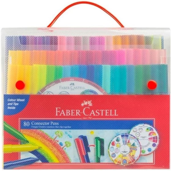 80 Pack Faber-Castell Connector Pens Texters - Kids Students Colour Markers Textas