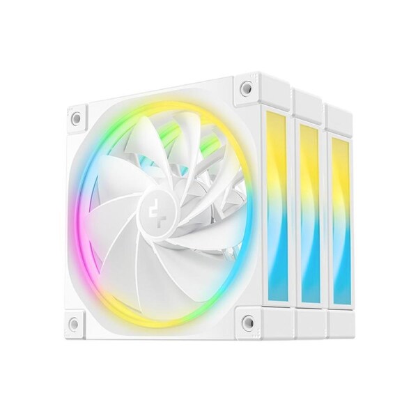 DeepCool FL12R White 120mm (3-Pack) Unique Addressable RGB High Performance Fans, Low Noise, 4-pin PWM, Fluid Dynamic Bearing R-FL12R-WHAPN3-G