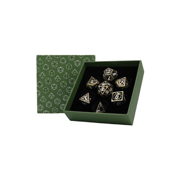 LPG Dice Clockwork Sun Dice Set Tarnished Gold