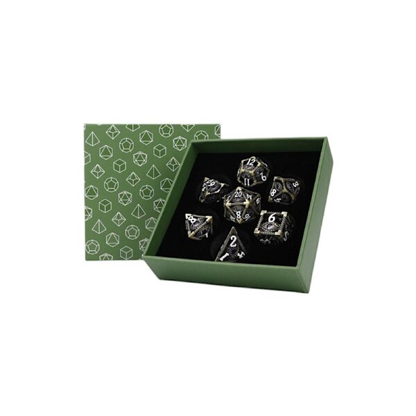 LPG Dice Scaled Eye Dice Set Tarnished Gold/Purple