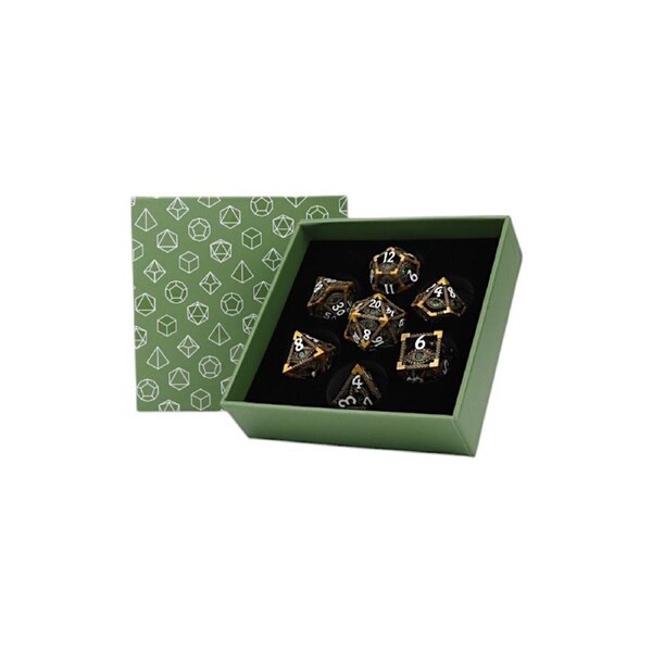 LPG Dice Scaled Eye Dice Set Ancient Bronze/Green