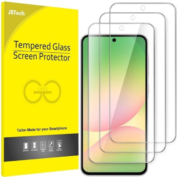 JETech 3-Pack Samsung Galaxy A56 5G Screen Protector, 9H Tempered Glass Film, Anti-Scratch, HD Clear