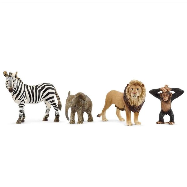 4pc Schleich Wild Life Safari Starter Set Kids Action Figure Playset Toy 3y+