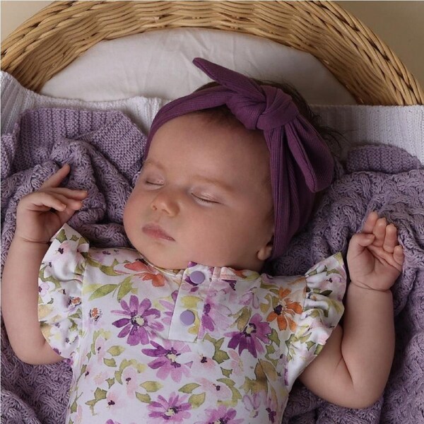 Snuggle Hunny Mulberry Ribbed Organic Topknot