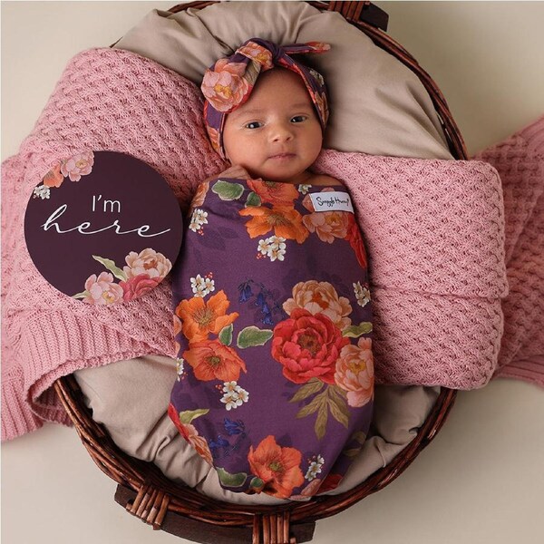 Snuggle Hunny Sienna Organic Snuggle Swaddle & Topknot Set