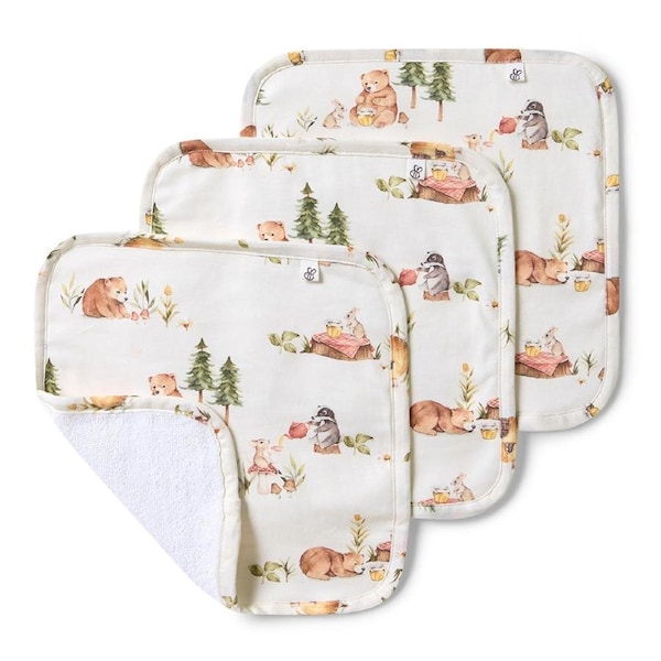 Snuggle Hunny Bears Organic Wash Cloths - 3 Pack