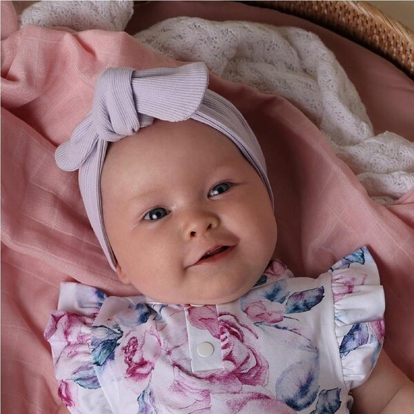 Snuggle Hunny Lavender Ribbed Organic Topknot