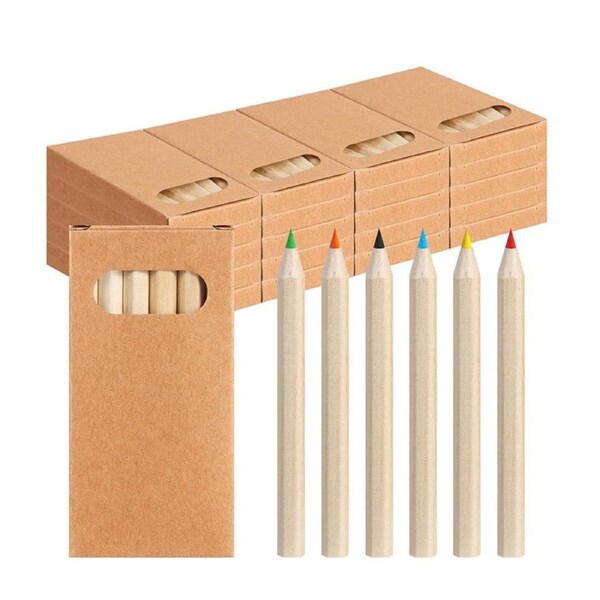 Catzon 120pcs/20 Boxes Mini Colored Pencils Bulk Kids Drawing Colored Pencils Bulk Party Favor