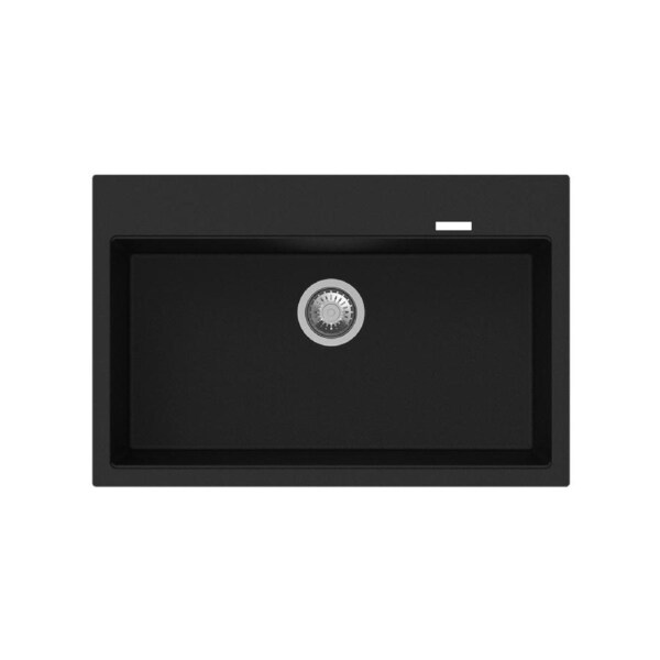 ACA 780 x 510 x 220mm Black Kitchen Sink Granite Stone Sink Top/Under Mount