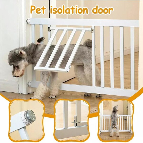 Dog Door Fence Stair Barrier Expandable Metal Pet Gate Security Door