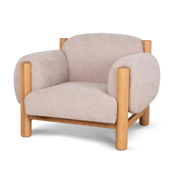 Luca Natural Armchair - Blush Linen