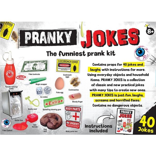 Pranky Jokes 40 Kids/Children Prankster Kit Laughter Humour Fun Toy 5y+