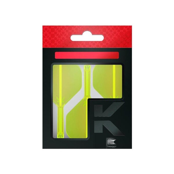 3pc Target K-Flex No 6 Durable Dart Flight & Shaft Intermediate 26mm Neon Yellow