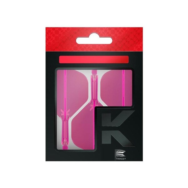 3pc Target K-Flex No 2 Durable Dart Flight & Shaft Medium 33mm Neon Pink