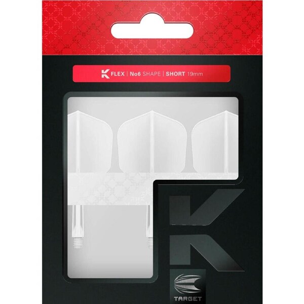 3pc Target K-Flex Durable Moulded Stable Dart Flight & Shaft No.2 Short Clear