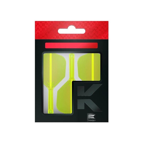 3pc Target K-Flex No 6 Durable Dart Flight & Shaft Short 19mm Neon Yellow