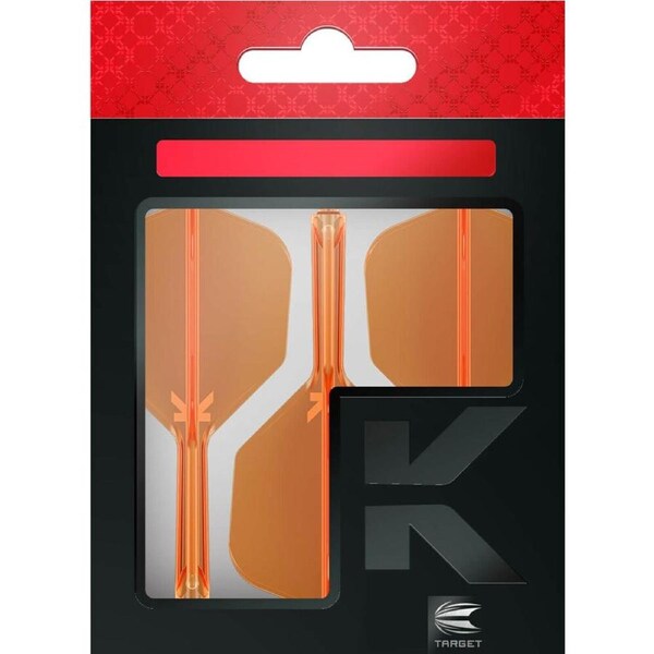 3pc Target K-Flex No 6 Durable Dart Flight & Shaft Short 19mm Neon Orange