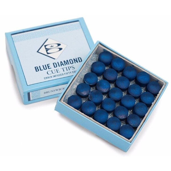 50pc Formula Sports Blue Diamond Leather Chalk Infused 9mm Cue Tips Box