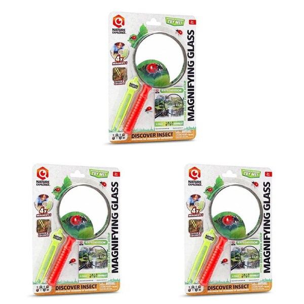 3PK Nature Explorer Mega Zoom Magnifying Glass Kids Science Educational Toy 3y+
