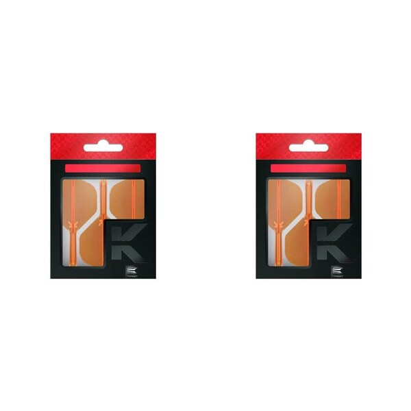 6pc Target K-Flex No 2 Durable Dart Flight & Shaft Intermediate 26mm Neon Orange