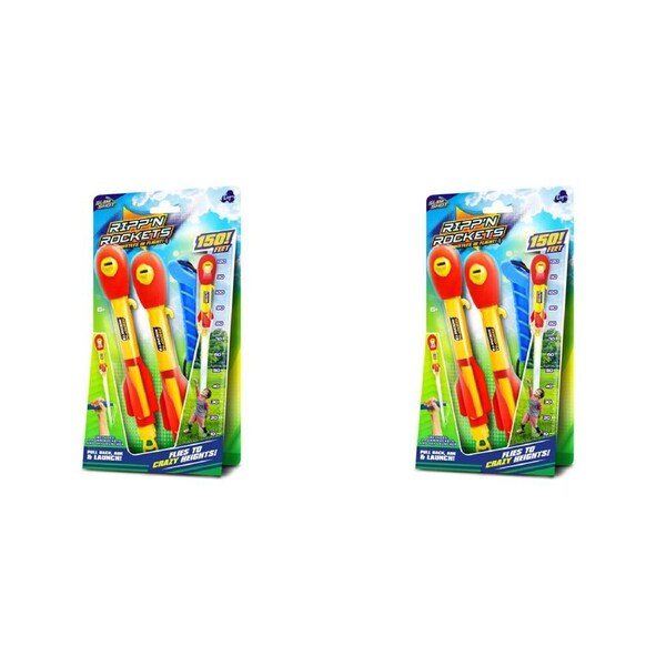 2PK Stunt Flyer Lanard Rippin Whistling Rockets w/ Launcher Flying Toy Kids 6y+