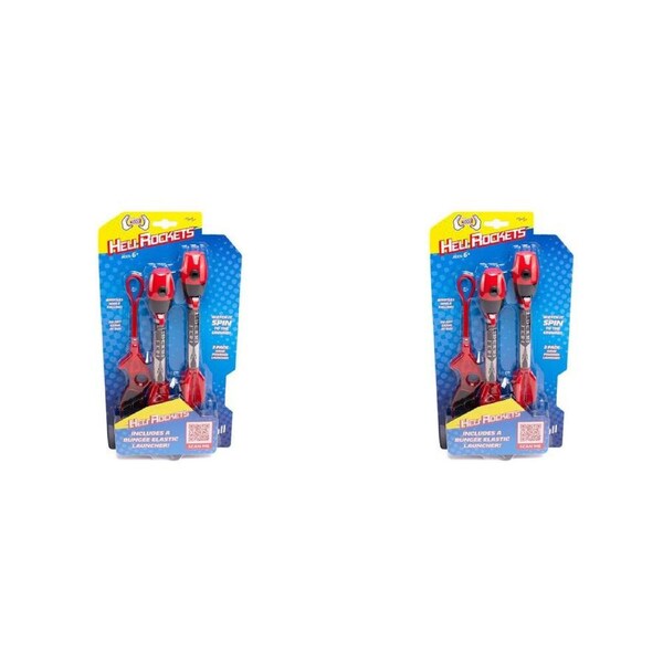 2PK Cooee Soft Foam Tip Heli Rockets Outdoor Flying Active Play Toy Kids 6y+