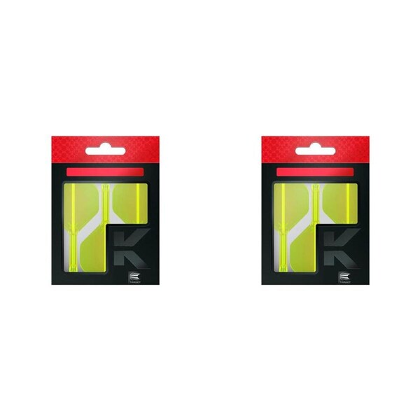 6pc Target K-Flex No 6 Durable Dart Flight & Shaft Intermediate 26mm Neon Yellow
