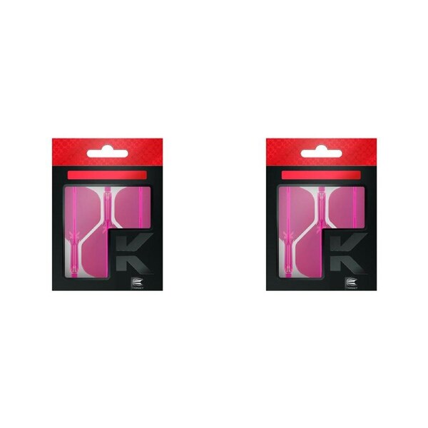 6pc Target K-Flex No 6 Durable Dart Flight & Shaft Short 19mm Neon Pink
