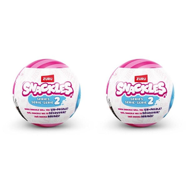 2PK Zuru Snackles S2 Mystery Capsule Plush Soft Toy 5 Inch Kids Assorted 3y+
