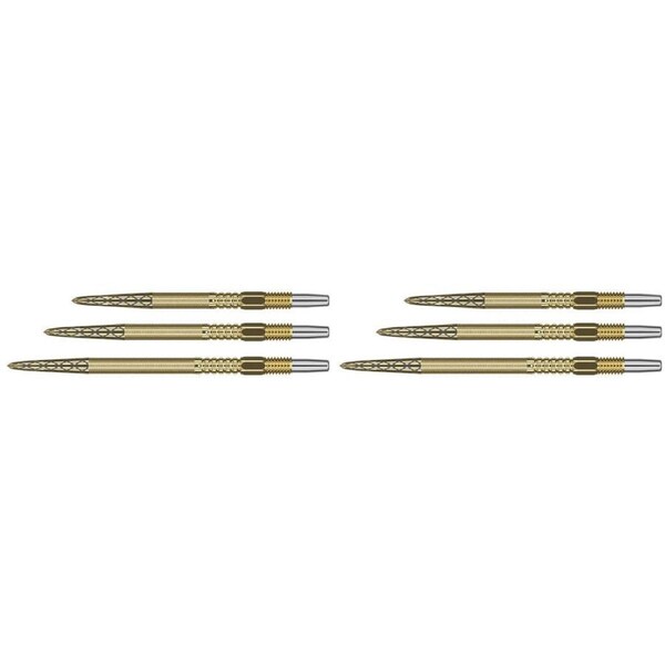 6pc Target Swiss DX Diamond Grip Steel-Tip Durable Dart Points 40mm Gold