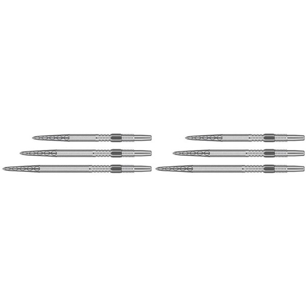 6pc Target Swiss DX Diamond Grip Steel-Tip Durable Dart Points 40mm Silver