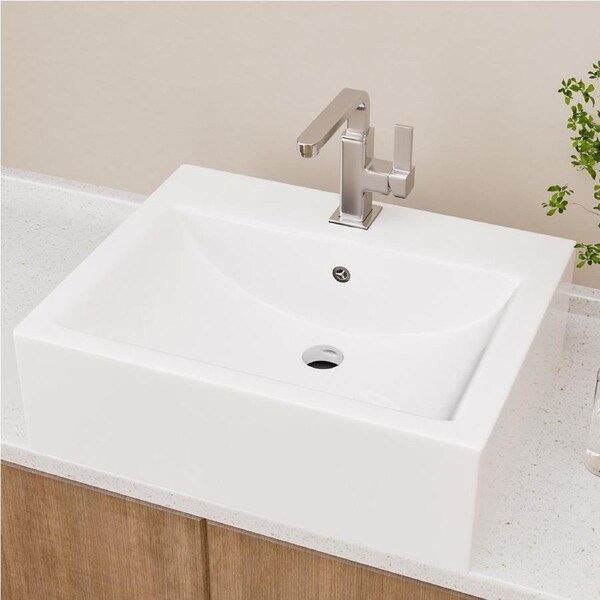 Traderight Ceramic Basin Bathroom Wash Counter Top Hand Wash Sink Vanity Above Rectangle