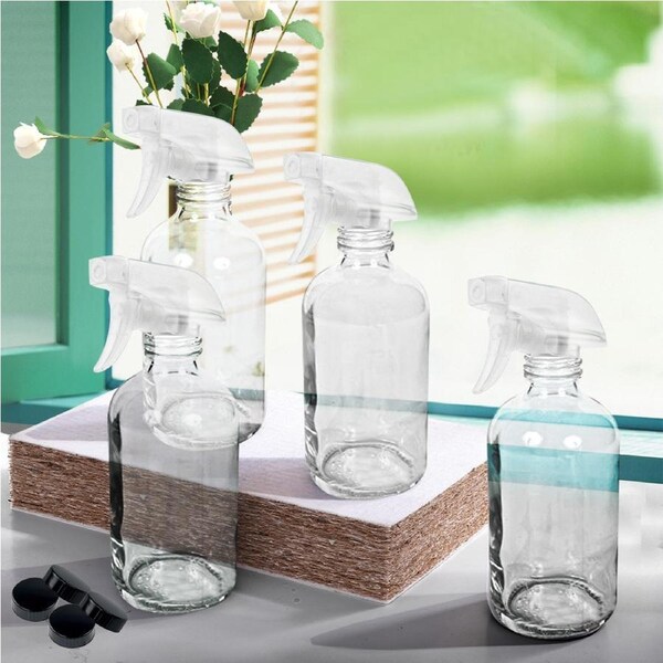 500ml x 4 Glass Spray Bottles with Trigger